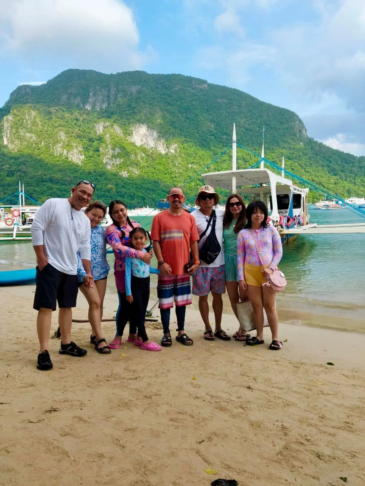 Another happy group by the boats at the end of the day